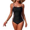 Generico Costumi Donna Intero Colori a Blocchi Senza Maniche - Costumi da Bagno Donna Elegante Unico, Interi Comodo Moda Swimwear Women Nuoto Sportiva Surf Stampa Leopardata XL