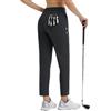 baleaf Pantaloni da golf da donna elasticizzati con passanti per cintura, tasche con cerniera, da viaggio, casual, da lavoro, business eleganti UPF 50+, Nero , M