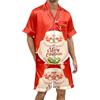 RUMAOZIA Pigiama corto da uomo, divertente Natale, corto, casual, con stampa natalizia, a maniche corte, per il tempo libero, 2 pezzi, morbido e confortevole, P rosso., L