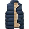 Peuignao Gilet Pile Uomo Imbottito Invernale Giubbotto Giubbino Giacca Smanicato Gilet Imbottiti Fleece Uomo Invernali Senza Maniche Gilet Trapuntato Puffer Oversize Caldo Uomo Taglie Forti Inverno Blu XL