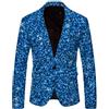 RUMAOZIA - Giacca da uomo in paillettes slim fit a manica lunga, giacca da uomo in paillettes dorate, giacca da festa, blazer da uomo, giacca da carnevale, costume da carnevale, giacca da festa con
