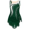 Chaoyinn Donna Body Ginnastica Ritmica Artistica Strass Abito Abbigliamento Pattinaggio Danza Latina Esibizione Verde XL