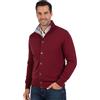 Marenza Giacca Uomo Misto Cashmere Cardigan Bottoni Made in Italy Maglione Seta Pullover Manica lunga Lana Merino Cachemire Maglioncino Beige Blu Grigio Maglia Regalo Abbigliamento Inverno (XXL, Bordeaux)