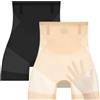 ZusFut 2 Pezzi Pantaloncini Sottogonna Donna Antisfregamento - Culotte Modellanti a Vita Alta, Guaina Contenitiva Pancia Piatta - Intimo Invisibile sotto Vestito Postparto, Tessuto Fresco