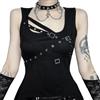 SEAUR Top da Donna Gotico, Sexy Y2k, Canotta Corta, Stile Punk, Canotta da Club, Party, Grunge, Streetwear, Emo, Outfit Nero, Taglia S-L, S
