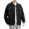 ZouoYYii Giacca Di Jeans Da Uomo Taglie Forti Streetwear Colletto Rovesciato Cappotti Di Cotone Denim Blu Nero Giacca Di Jeans Casual Da Uomo