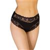 BeMyco Set 6 Pezzi Mutande Vita Alta Donna in Pizzo - Culotte Cotone Donna comode e Traspiranti - Slip Eleganti e Resistenti, Made in Italy (IT, Testo, L, Regular, Regular, Nero)