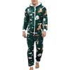 YOSUWOAI Tutina natalizia strampelanzug pigiama intero da uomo in flanella pile, tuta da casa jumpsuit alla moda, onesie a maniche lunghe, pigiama intero invernale imbottito termico homewear overall