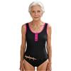 TiaoBug Costume da Bagno Donna Intero Swimsuit Costumi Mare Tankini Spiaggia Piscina Reggiseno Imbottito Tuta da Nuoto Rash Guard per Anziani o Persone con Disabilità Nero XL