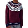 Generic Maglione Donna Curvy Maglioncino Donna XS Maglione retrò Lavorato A Maglia da con Stampa Isle Casual Ampio Girocollo Manica Lunga Leggero Maglia Cashmere Montagna