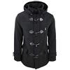 Evoga Giacca invernale Montgomery uomo cappotto trench con alamaro e cappuccio (S, #A1 Nero)