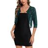 Kyzoeyou Bolero in pizzo con maniche a 3/4, coprispalle da donna, cardigan coprispalle elegante per matrimoni con bottone a gancio