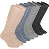 CALZITALY Pack 2-4 Paia Calze Lana Alpaca, Gambaletti Termici, Calzettoni Coste, Calzini Invernali, Made in Italy (43-46, 4 Paia - Beige + Antracite + Blu + Grigio)
