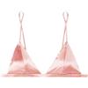 SilRiver - Reggiseno a Triangolo con Coppa Morbida, da Donna, in Raso di Seta, Bralette, Senza Ferretto, Morbido e Confortevole - Rosa - XS