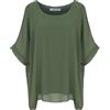 Van Der Rich ® - Camicia in Chiffon Foderato all'Interno - Dnna (Cachi, M-L)