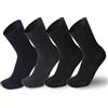 Prisco Calze Sanitarie Uomo Lana Merino Calzini Corti Senza Elastico Per Diabetici Calze Mediche Lana Merinos Colori Classici Made in Italy 4 Paia, Colore Classico (2x Nero, 1x Blu, 1x Antracite)