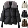 MJGkhiy Piumino Donna Invernale Corto Curvy Elegante Puffer Jacket Con Pelliccia Collo Piumini Imbottita Caldo Giubbino Trapuntato Autunnale Moda Cappotto Con Zip Comodo Giacca Antivento