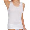 VP PINUCCIO VENEGONI Set 2 Canottiere Donna Taglie Forti Spalla Larga in Lana e Cotone | Intimo Termico Made in Italy, Dettaglio in Pizzo