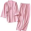 HULKAY Set Pigiama Donna, Set Kimono 2024, Set Pigiama in Puro Cotone 100% bicomponente, Set di Vapore sudato Uomo e Donna Loose Fit da Coppia, Set di Servizio Famiglia