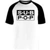 Generico Sub Pop T-Shirt Bianca da Uomo A Maniche Corte