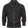 Indicode Uomini INIlterly Cardigan | Giacca di Maglia con Colletto a Scialle e Patta di Bottoni