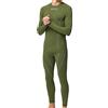 Snocks Biancheria Intima Termica Uomo - Maglia Manica Lunga e Calzamaglia Termica Uomo Invernale - Biancheria Intima Funzionale Sportiva - Verde Olivina - L