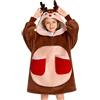 OLAOLA Felpa con Cappuccio Oversize per Bambini, Coperta in Pile Sherpa con Maniche e Tasche, Morbida e Calda Felpa Coperta Indossabile Unisex con Cappuccio per Ragazza Ragazzo