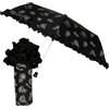 Camomilla Milano Mini Ombrello Pieghevole, Ombrellino con Rosa, Colore Nero