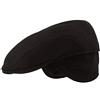 Hut Breiter Breiter Berretto Invernale da Uomo con Paraorecchie Flatcap Berretto Piato con Visiera Basco Scozzese 100% Lana Protezione per Le Orecchie - Pieghevole Delicato e Comodo Nero 55