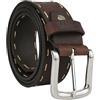 No Limits Cintura Uomo in Vera Pelle, Alta 4 cm, Accorciabile, Con Cucitura Marca Punto, Stile Sportivo e Casual, Fibbia Nickel Free