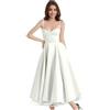 Generico Abiti Da Cerimonia Donna Lunghi Eleganti Estivi Miniabito Uncinetto Ritaglio Elastico Schiena Senza Maniche Con Bretelle Vestito Lungo Estivo Scollo a V e Design Scoperta per Occasioni Casual