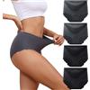 Dumwis Slip Donna Senza Cuciture - Mutande Vita Alta in Microfibra, Culotte Invisibili, Morbide Intimo Sexy Elasticizzate Comode Mutandine Briefs Pacco da 4 (S-3XL)