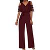 MJGkhiy Tuta Jumpsuit Donna Sexy Pizzo Tinta Unita Playsuit Cocktail Overall Monopezzi Tutine Gambe Grandi Overall Jumpsuit Salopette Romper Baggy Tuta Eleganti Cotone Lino Pagliaccetti
