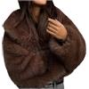 HAOLEI Giacca Invernale da Donna Pellicciotto Corto Alla Moda Giacca Elegante Caldo Cappotto Donna Senza Cappuccio Elegante Cappotti Morbido Comodo Slim Fit Per Uscire