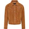 Infinity Leather Uomo Capra Giacca in Pelle Scamosciata Jeans Trucker Camicia in Pelle Denim