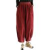 Youlee Donna Inverno Vita Elastica Corduroy Pantaloni Pantaloni a Gamba Larga Style 2 Burgundy