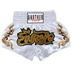 Aislor Pantaloncini Muay Thai Unisex Bambini Pantaloncini da Combattimento Kick Boxing Shorts Pantaloni Corti per MMA rappling Arti Marziali Competizione Bianco 8-12 Anni