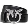 Pinko Love Berry Simply Belt H4 Vit., Cintura Donna, Z99o_nero-old Silver, XS