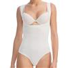 FarmaCell Bodyshaper 608B (Avorio, 2XL/3XL) Body Contenitivo Senza Coppe - Modellante Push-up Seno in Fibra NILIT Breeze Leggera e rinfrescante