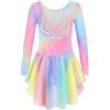 Arshiner Balletto Abbigliamento per Ragazze Abiti da Balletto Vestito da Balletto in Cotone per Bambini Abito da Ballo Arcobaleno Corpo da Ballo con Abito da Ballerina Tutu 5-6 Anni