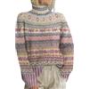 HOOUDO Maglia Termica Donna,Lunga Maglione Norvegese Casual Maglia Dolcevita Elegante Collo Alto Manica Lunga Pullover Abbigliamento Invernale 2025 Donna Manica Lunga