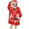 OLAOLA Unisex Felpa con Cappuccio Oversize per Bambini, Coperta con Maniche e Tasche in Pile Sherpa, Felpa Coperta Indossabile per Ragazzi Ragazze (Pan di Zenzero)