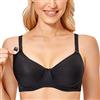 Gratlin Donna Reggiseno Allattamento Pizzo con Ferretto Sostegno Taglie Forti Coppe Morbide Nero # 2 3D