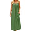Generico Vestito Estivo Donna Lungo Lino Abito - Casual Tinta Unita Senza Maniche Loose Maxi Abiti Schienale con Cordino Come Copricostume da Spiaggia, Casa, Abbigliamento per Vacanze E Tempo Libero