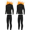 AMZSPORT Set Intimo Termico Uomo Nero, Ideale per Sci e Ciclismo, Asciugatura Rapida e Compressione, Base Layer di Biancheria Intima per Palestra e attività Outdoor, Nero-2 Set XL