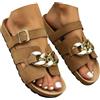 Hanraz Pantolette da donna con plantare piatto, sandali da spiaggia, estivi, in pelle, aperte, scarpe estive, da spiaggia