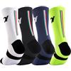 GKRQ Calzini sportivi, confezione da 4 paia, multicolore (verde, rosso, nero, rosa), traspiranti, per ciclismo e corsa, 39-44
