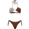 F**K Bikini Donna Fascia con Slip Americano Regolabile Marrone SW1111-BN