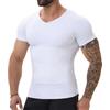 SLIMBELLE Body Shaper per Gli Uomini con Scollo a V Elastico Dimagrante Vita Trainer Controllo Pancia Compressione Camicia da Uomo Strato (IT, Testo, 3XL, Regular, Regular, Bianco)