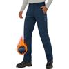 Pioneer Camp Pantaloni da trekking da uomo, foderati in pile, da trekking, impermeabili, con 3 tasche con cerniera, Blu scuro, XL